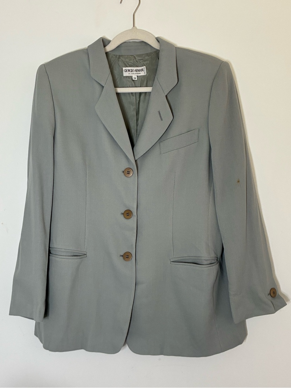 Giorgio Armani Women's Light Gray Tailored Blazer 14 Flaws
